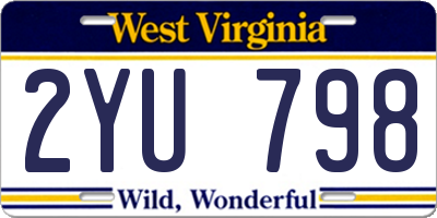 WV license plate 2YU798