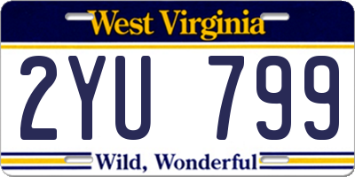 WV license plate 2YU799