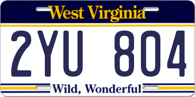 WV license plate 2YU804