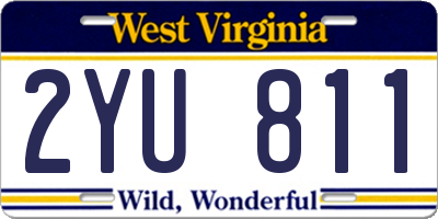 WV license plate 2YU811