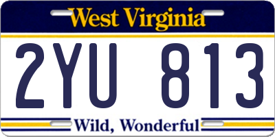 WV license plate 2YU813