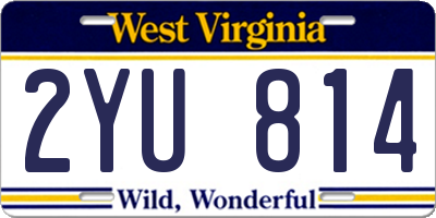 WV license plate 2YU814
