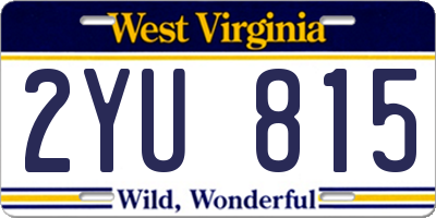 WV license plate 2YU815