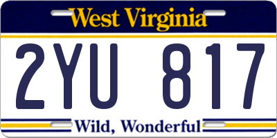 WV license plate 2YU817