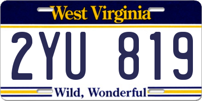 WV license plate 2YU819