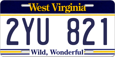 WV license plate 2YU821