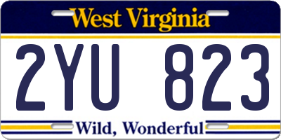 WV license plate 2YU823