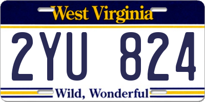 WV license plate 2YU824