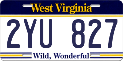 WV license plate 2YU827