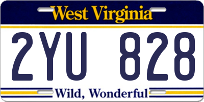 WV license plate 2YU828