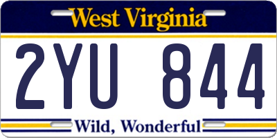 WV license plate 2YU844