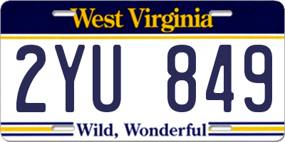WV license plate 2YU849