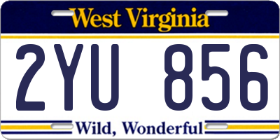 WV license plate 2YU856