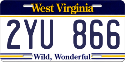 WV license plate 2YU866