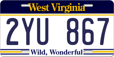 WV license plate 2YU867