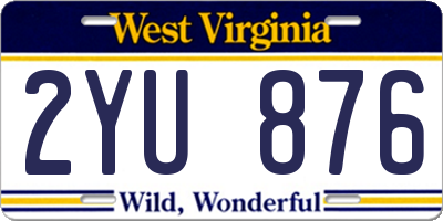 WV license plate 2YU876
