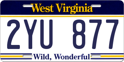 WV license plate 2YU877