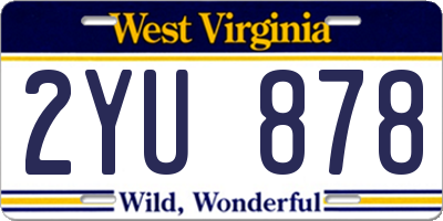 WV license plate 2YU878