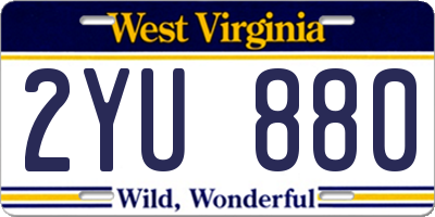 WV license plate 2YU880