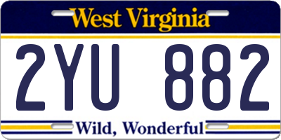 WV license plate 2YU882