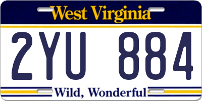 WV license plate 2YU884