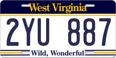 WV license plate 2YU887