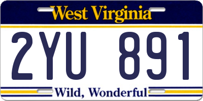 WV license plate 2YU891