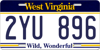 WV license plate 2YU896