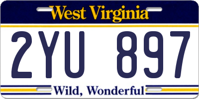 WV license plate 2YU897