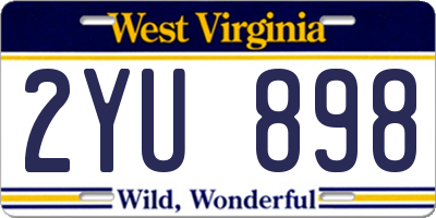 WV license plate 2YU898