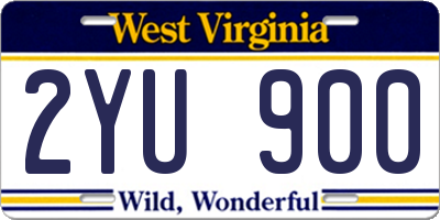 WV license plate 2YU900