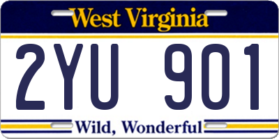 WV license plate 2YU901