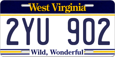 WV license plate 2YU902