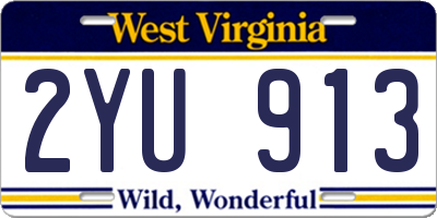 WV license plate 2YU913
