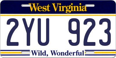 WV license plate 2YU923