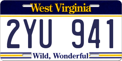WV license plate 2YU941