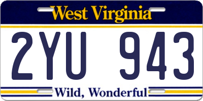 WV license plate 2YU943
