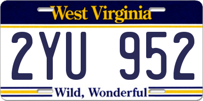 WV license plate 2YU952