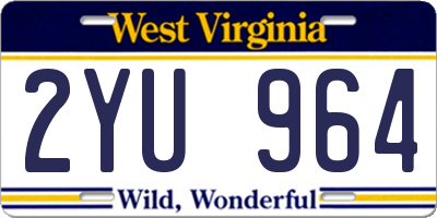 WV license plate 2YU964