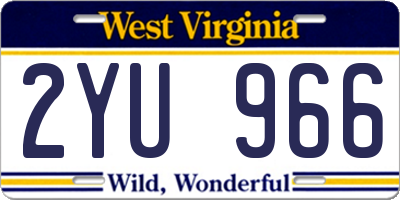 WV license plate 2YU966