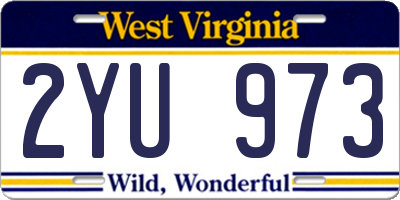 WV license plate 2YU973