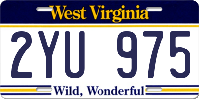 WV license plate 2YU975