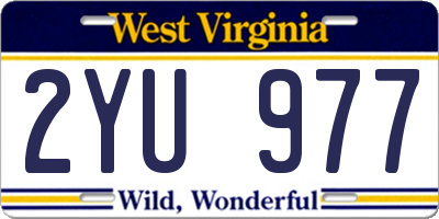 WV license plate 2YU977