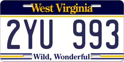 WV license plate 2YU993