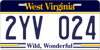 WV license plate 2YV024