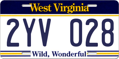WV license plate 2YV028