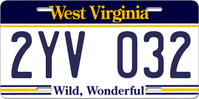 WV license plate 2YV032