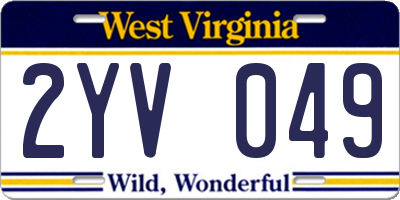 WV license plate 2YV049
