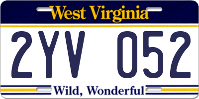WV license plate 2YV052