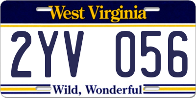 WV license plate 2YV056